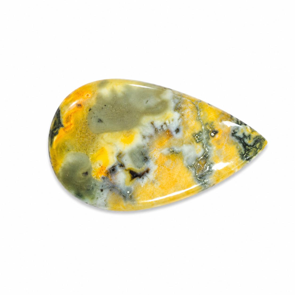 Yellow Turquoise Pear Cabochon | Natural Yellow Turquoise Gemstone | Loose Cabochon for Jewelry Making 18x30mm жёлтый