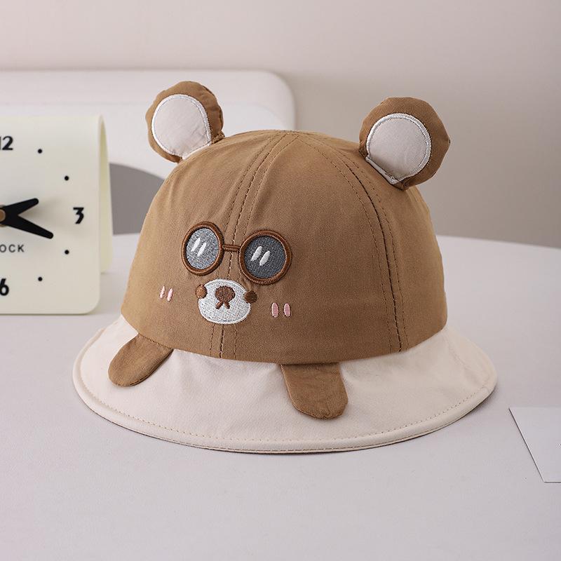 Korean-Style Cute Bear Bucket Hat - Adorable Sun Protection for Kids