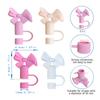 Cute Bow 10Mm Straw Cap Covers For Stanley Tumbler Cup Accessories Large Diameter Silicone Dust Straw Caps Reusable