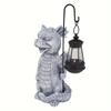 Resin Solar Dragon Holding Lamp Creative Cute Animal Statue Lamp Vivid Waterproof Dinosaur Sculptures Light Gift