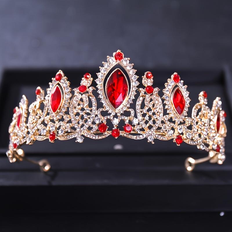 Luxury Baroque Vintage Green Crystal Tiaras And Crowns Queen Diadem Pageant Party Crown Bridal Wedding Hair Jewelry Accessories