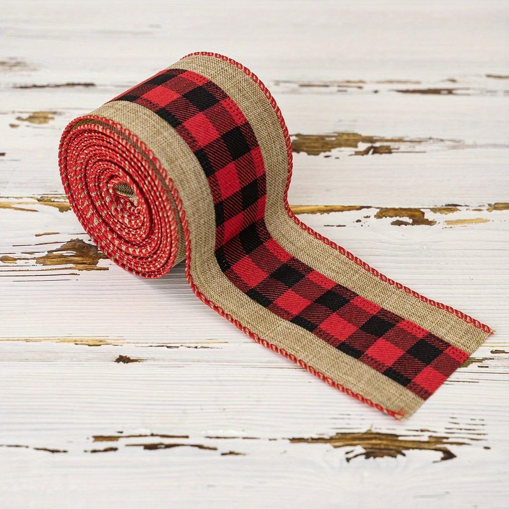 Colorful Assorted Christmas Ribbons With Festive Plaid Borders Perfect For Holiday Gift Wrap
