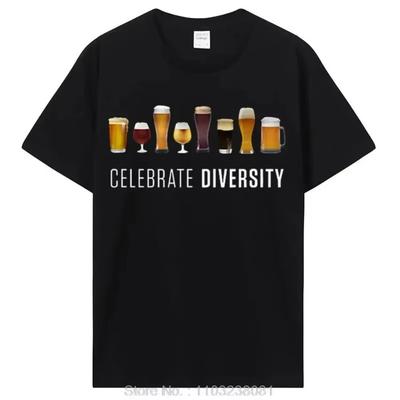 Célébrer la Diversité Bière Homme T-shirt Drôle Frère Été Coton T-shirt Amoureux de la Bière T-shirt Unisexe T-shirt Surdimensionné Streetwear