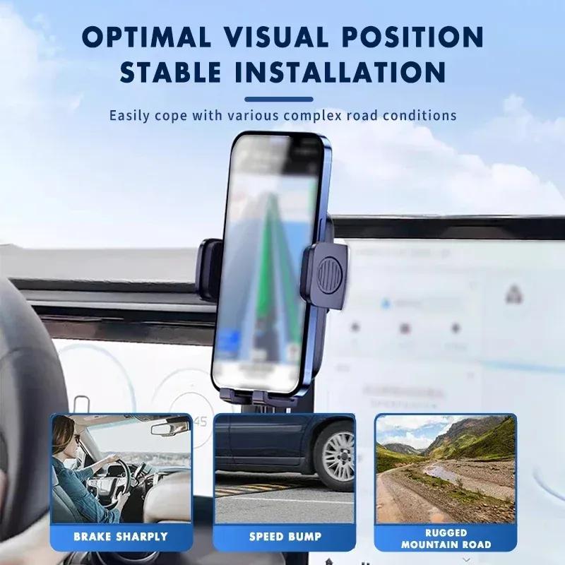 Screen Base Car Phone Holder Mount For Hyundai Tucson 2025 Central Control Dashboard Phone Holder Stand GPS Interior Accessories