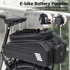 E-Bike RearSeat Bag Electric   Battery Bag Expandable Large Capacity   Rack Seats Bag Waterproof Cycle Bag