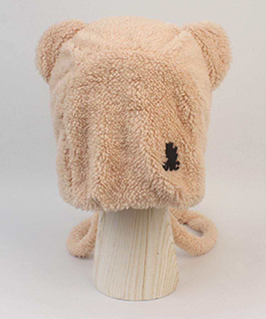 Yunibeosyeolkemiseuteuli Bear Soft Fleece Beige Bonnet Hat