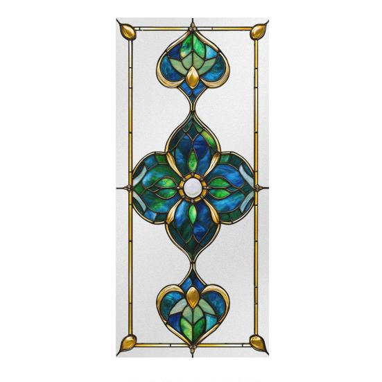 Rainbow Window Film Decorative Static Window Clings Sun Blocking Colorful Decals Removable Privacy Cover for Home Office Bathroom