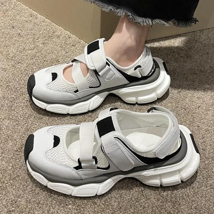 Fashion Women Summer Thick Bottom Casual Sandals Girl Student Outdoor Non-Slip Slides Footwear Walking Sneaker Fashion Tennis Mesh Shoes