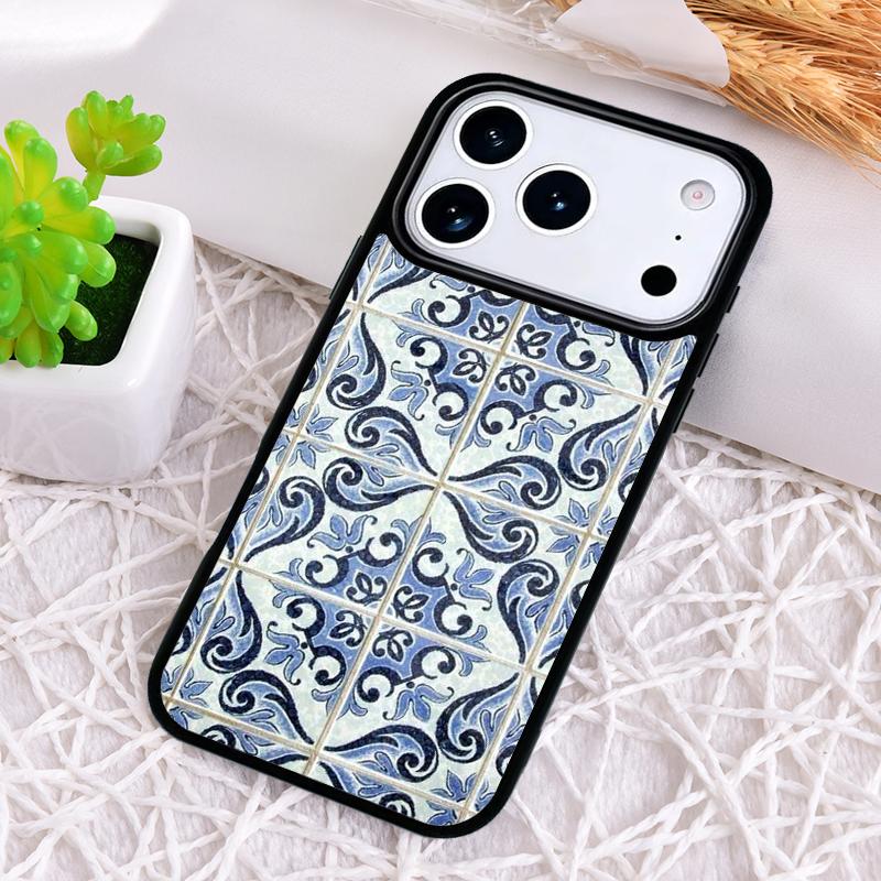 art Decorative Moroccan Tile Phone Case for iPhone 17 Air 16 15 11 12 14 13 Pro Max Shockproof Cover