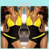 Costume da Bagno Intero Bikini Bloccante Colorato alla Moda Decorazione