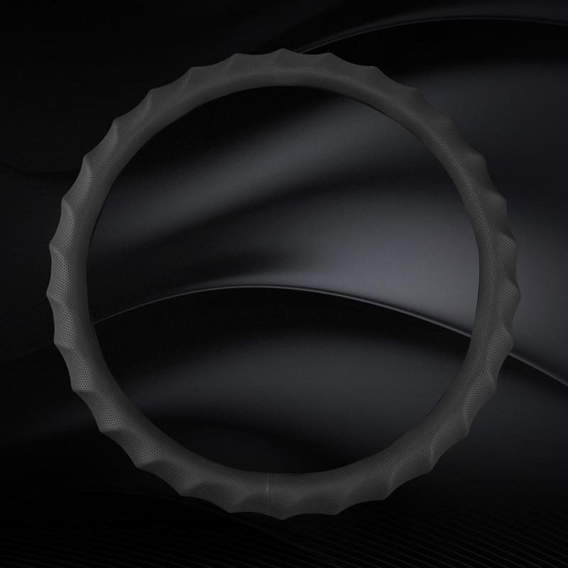 Genuine Leather Steering Wheel Cover Truck Bus Van 40/42/45/47cm Anti-slip All Season