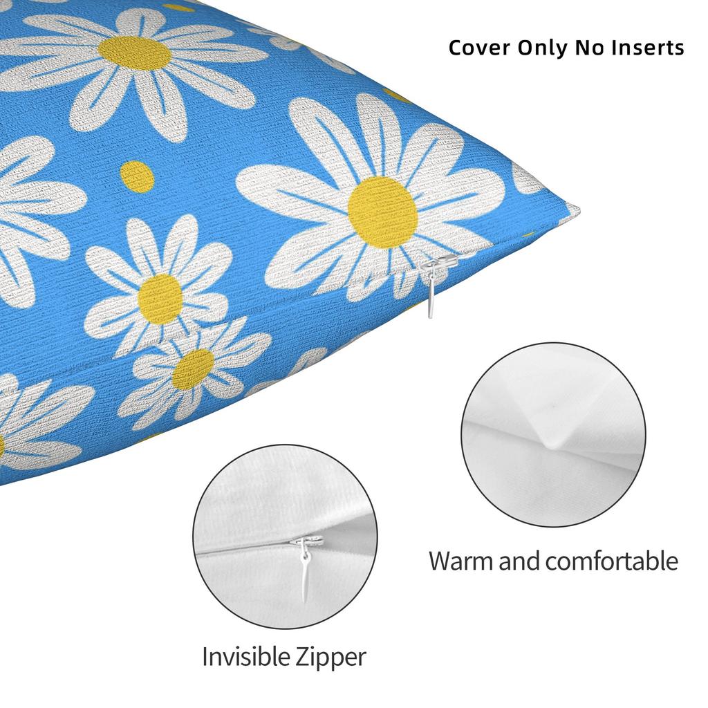 Charming Daisy Floral Pattern Pillowcases Kawaii Pillow Case For Chair Sofa Home Decor Custom Pillow Cover
