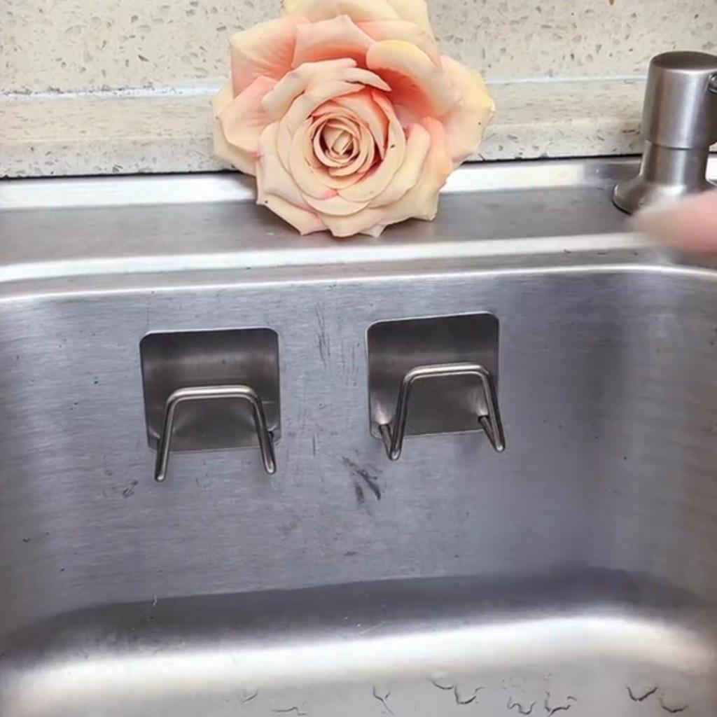 1/2/4pcs Kitchen Sponge Storages Sink Drain Drying Rack Shelf Toilet Bathroom Sponge Holder Cleaning Sponge Rack Hooks Accessories Tools