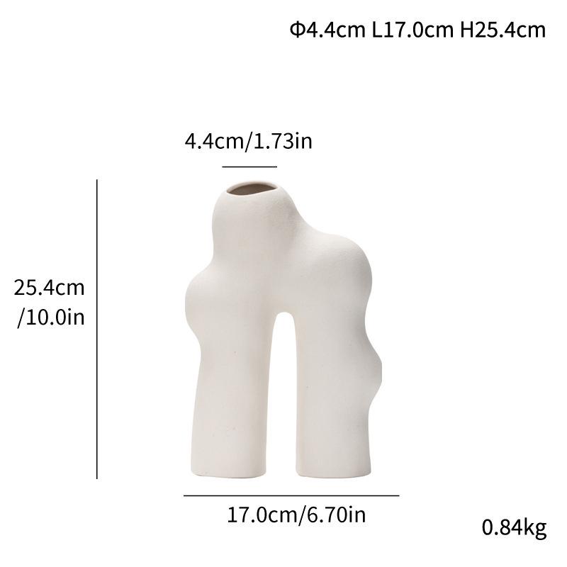 Minimalist Frosted Ceramic Desktop Ornament White Creative Gift