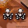 Black White Polka Dot Bow Earrings - Lightweight Fashion Studs, Cute Daily Wear Jewelry for Women, Trendy Accessories Gift