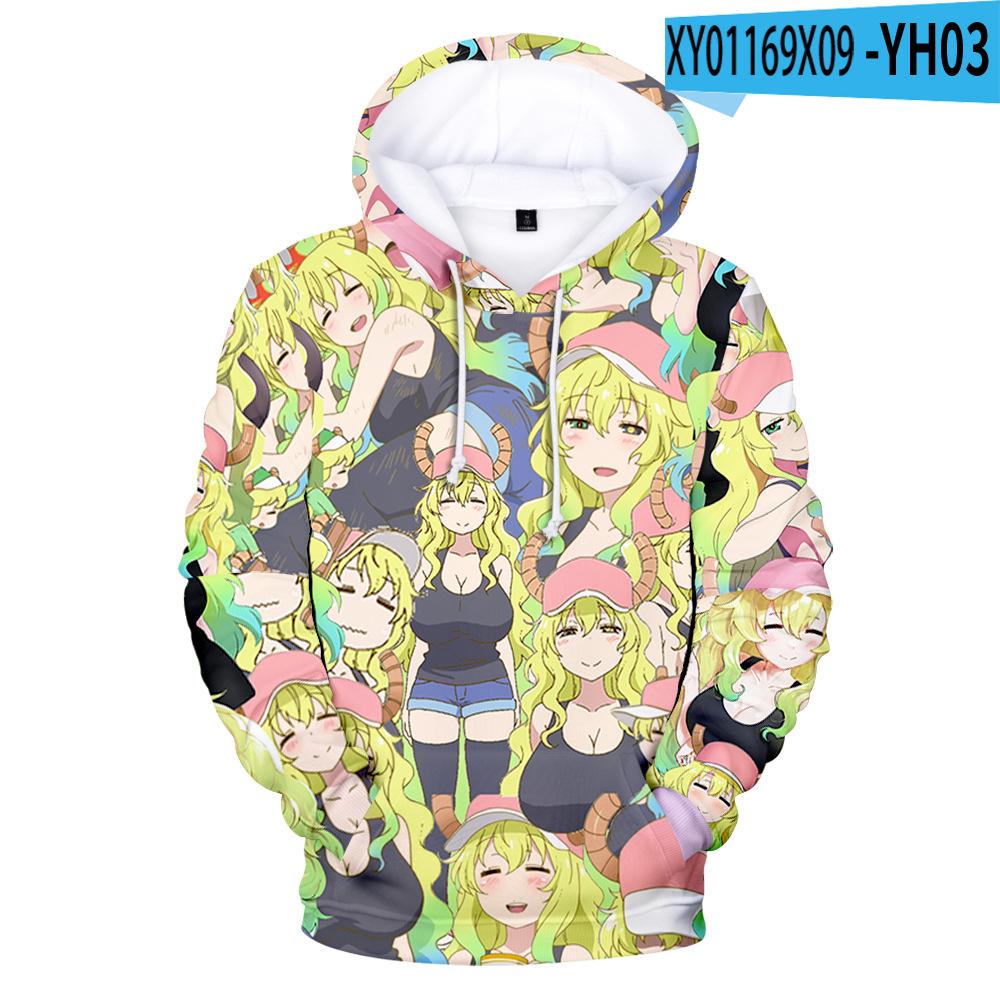 Miss Kobayashi's Dragon Maid Kanna Kamui Cosplay Hoodie Hip Hop Graphic Sweatshirt Poleron Hombre Streetwear Harajuku Clothes