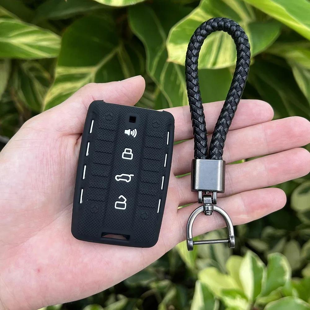 Genuine Leather Car Key Case Key Cover For Volvo S60 S80 V60 XC60 XC70 S60L V40 XC90 Car Keychain Remote Control Case 5 Buttons