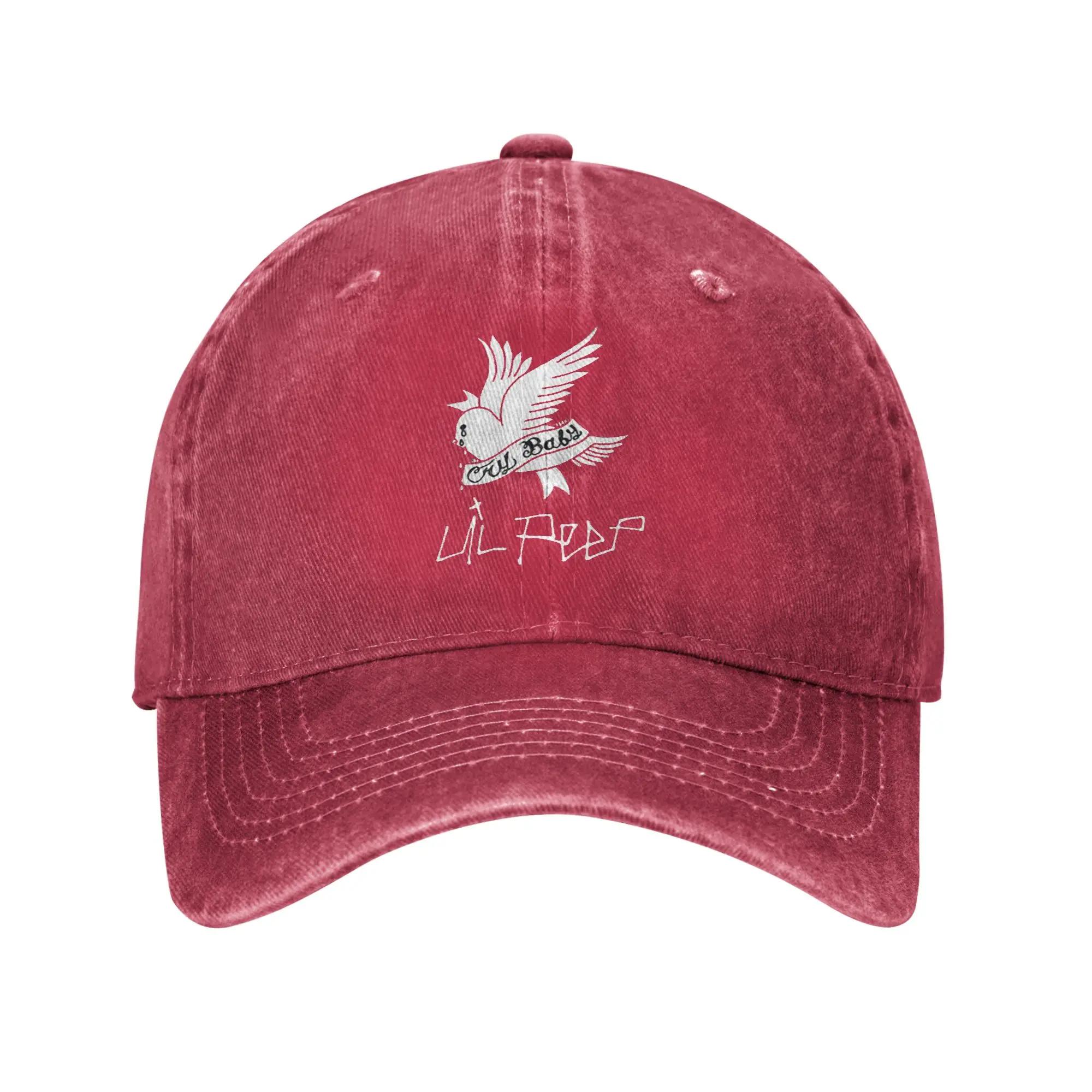 Logo Lil Peep Washed Denim Cap Casual Baseball Caps Adjustable Hat Summer Unisex Baseball Hats One Size