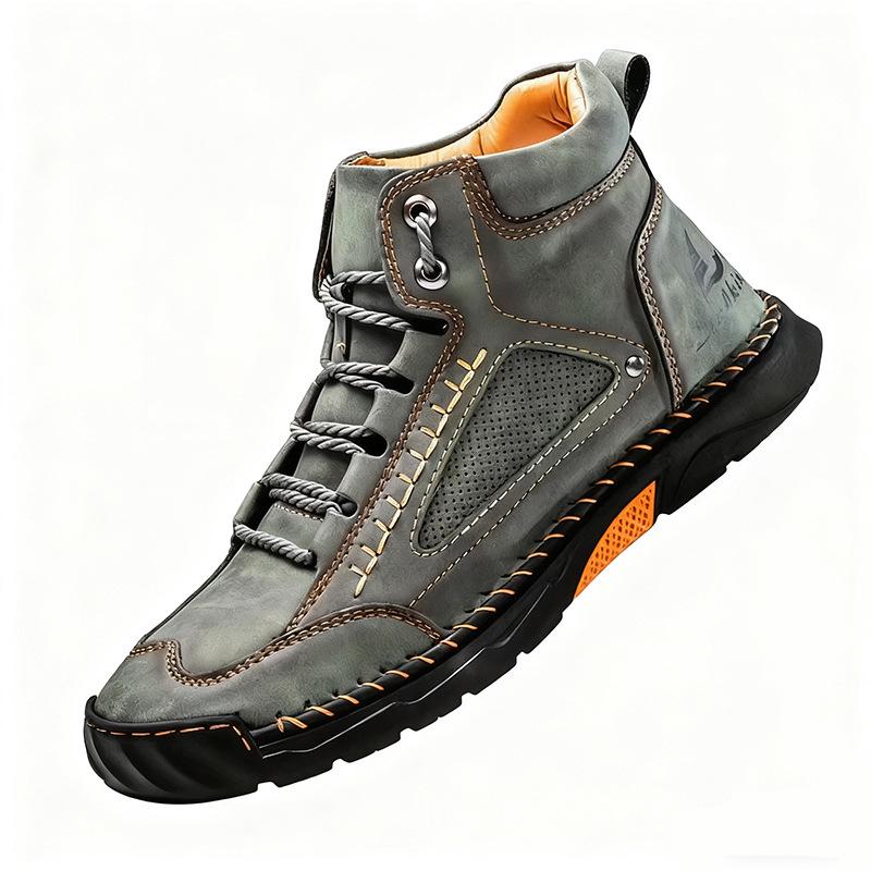 Men's Plus Size Martin Boots - Stylish High-Top Work Shoes for Autumn/Winter, Height-Boosting and Versatile for Outdoor Wear
