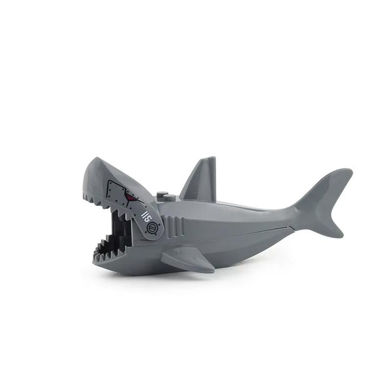 MOC Farm Zoo Animal Building Blocks Crocodile Shark Dolphin Chimpanzee Cow Leopard Educational Game Accessories Bricks Kids Toys