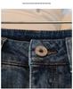 Women's High Waist Cuffed Slim Fit Straight Leg Retro Blue Jeans, Spring/Autumn 2025 Collection