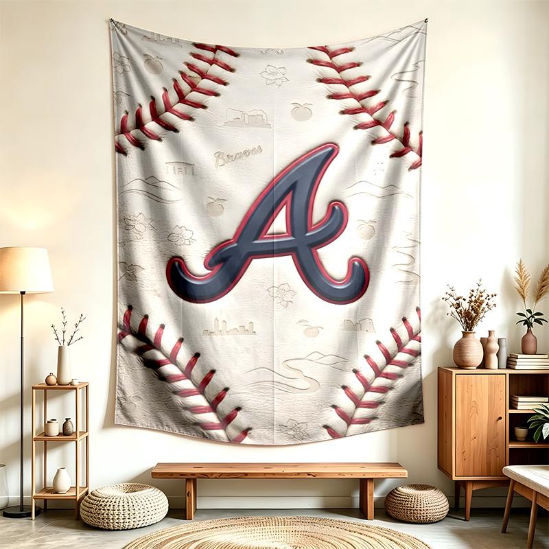 Atlanta Braves (1) Evleri, Yurtları ve Yatak Odalarını Dekore Etmek İçin Uygun, Dokunması Yumuşak ve Arkadaşlar ve Aile İçin Mükemmel Bir Hediye