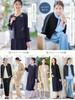 Maternity Collarless Jacket Suit for Shrine Formal Size Tweed Black [ANGELIEBE] Visits, Occasions, Graduation/Entrance Ceremonies, Commuting, M,