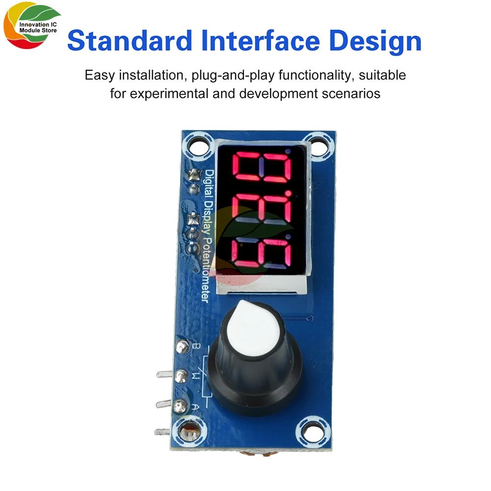 LED Digital Display Single-Channel Potentiometer Module 5K/10K/20K Trimmer with 3-Digit 7-Segment Display