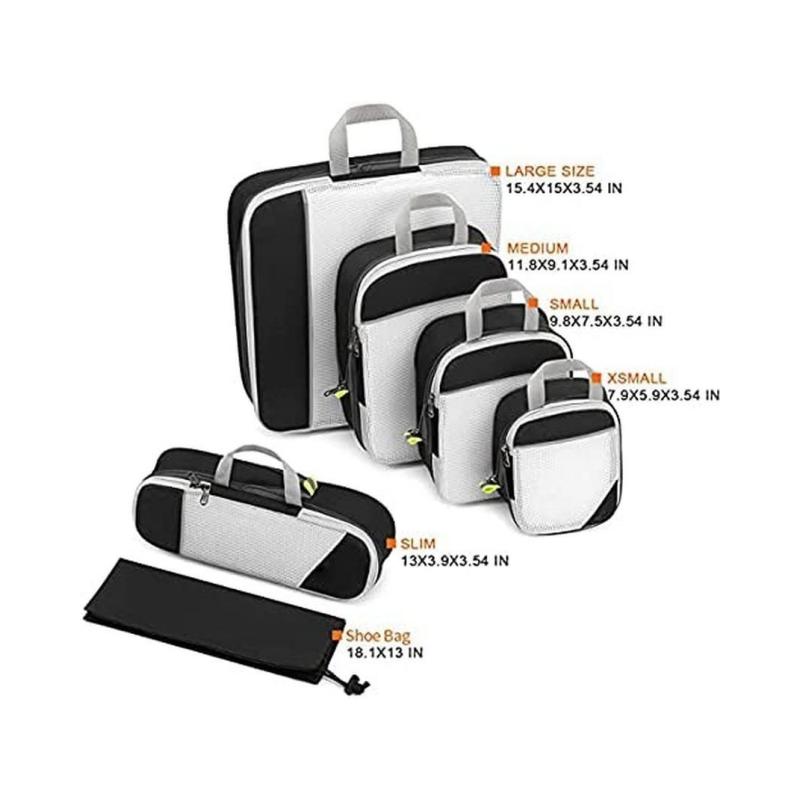 6-piece Travel Packaging Cube Storage Bag Packaging Compressed Travel Luggage Packaging Storage Bag Set
