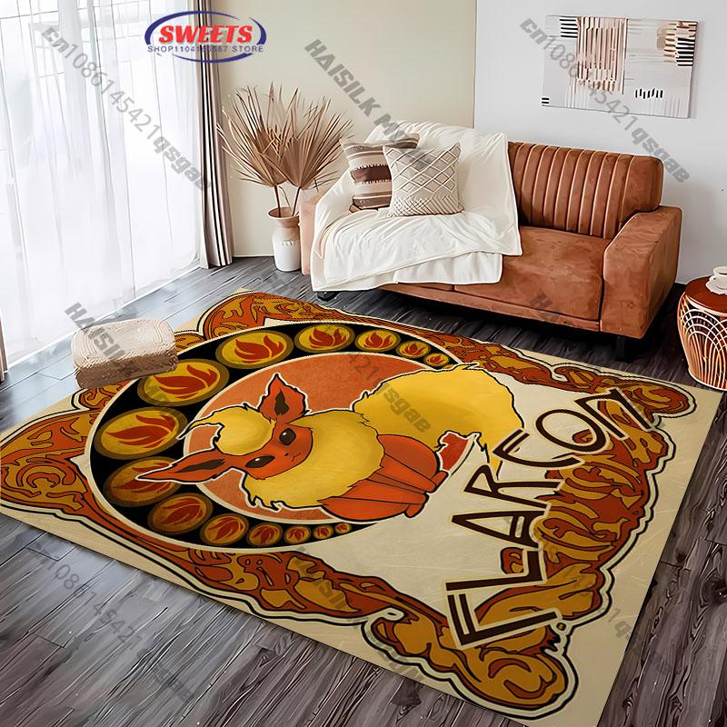 Free Shipping! Various Styles Anime Eevee Evolution Rug,Carpet for Bedroom Living Room Sofa Kids Room All Seasons Decor Mat Gift