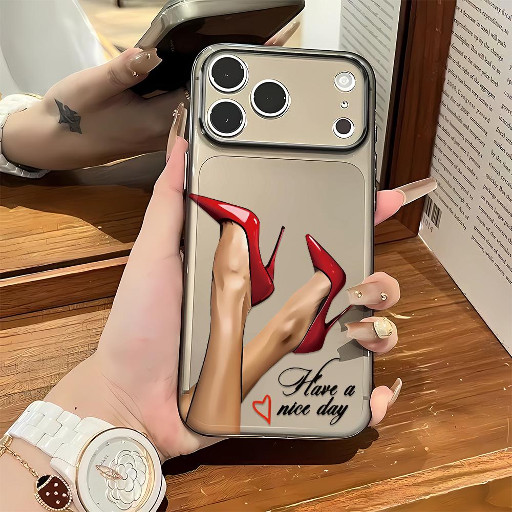 Red High Heels And Legs Phone Case For Iphone 16 Pro Max 17 Air 16 15 Pro 14 13 12 11 14 Plus Shockproof Silicone Funda Cover