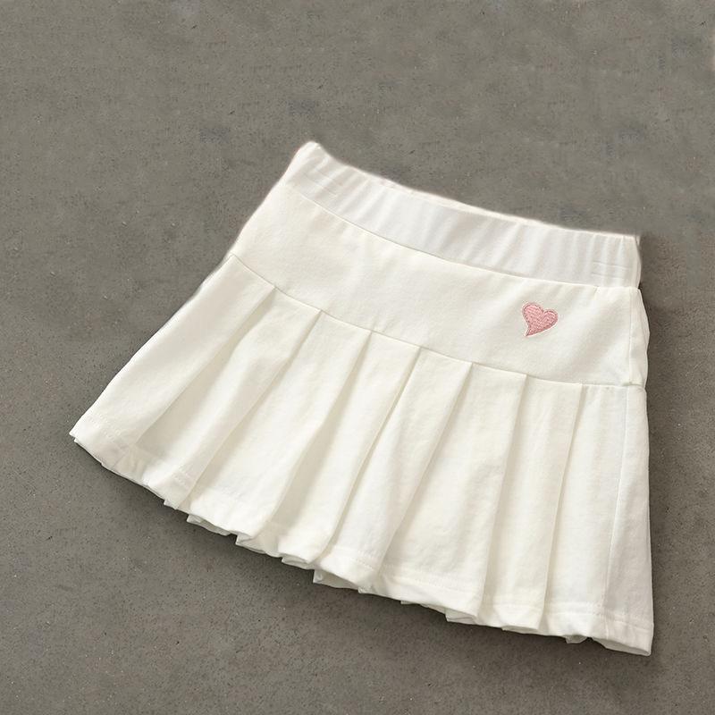 

Модная плиссированная юбка для маленьких девочек, детская юбка, юбки с высокой талией для девочек, летняя детская юбка-петти, повседневная детская одежда 90 белый