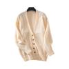 Women's Fashion Casual V-neck Single-breasted Long-sleeved Knitted Cardigan Sweater Jacket