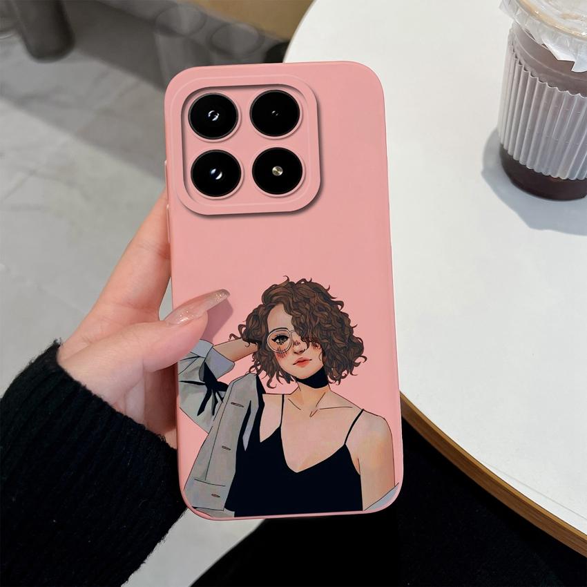 Trendy Girl Liquid Silicone Phone Case For Xiaomi 17 14 14T 15 15T Pro Poco C71 C75 M7 M8 F7 F8 Casing Premium Anti Slip Durable Shell For Xiaomi Capa