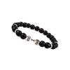 Natural Matte Frosted Volcanic Stone Bracelet with Lion Head Beads