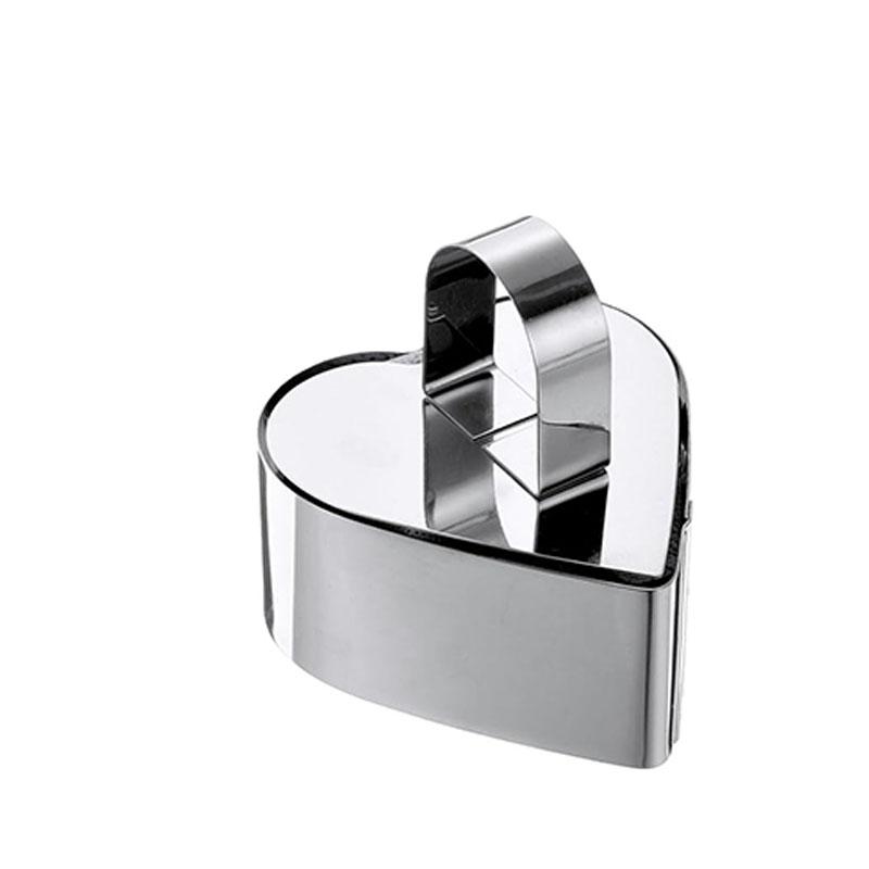 3PCS Stainless Steel Dessert Mold Set Heart Square Flower Shapes DIY Cake Ring for Baking Mousse Cheesecake Pastry Decoration