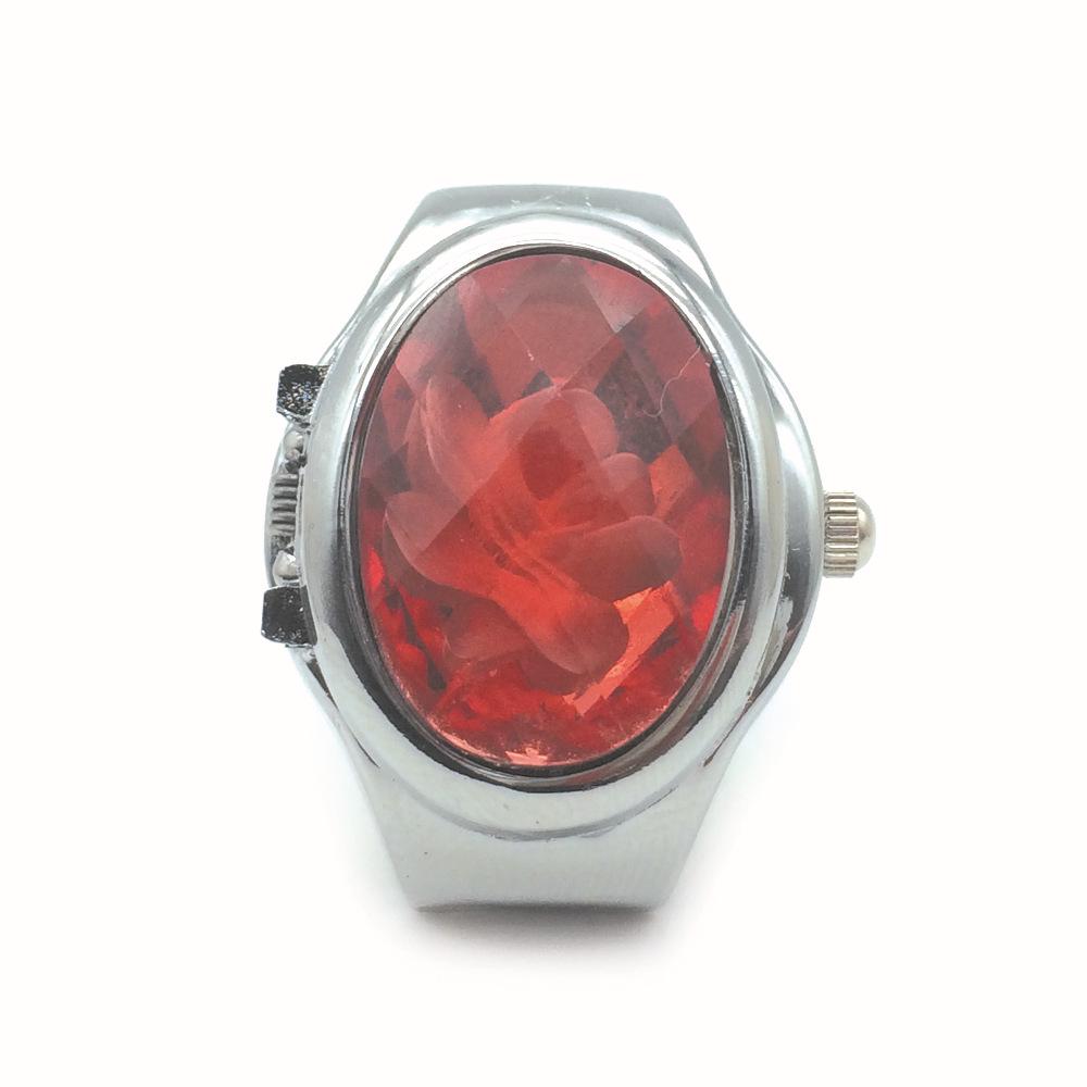 

3D Кольцо-часы с откидным цветком - Стильные цифровые кварцевые, 5 цветов (J-122) One Size