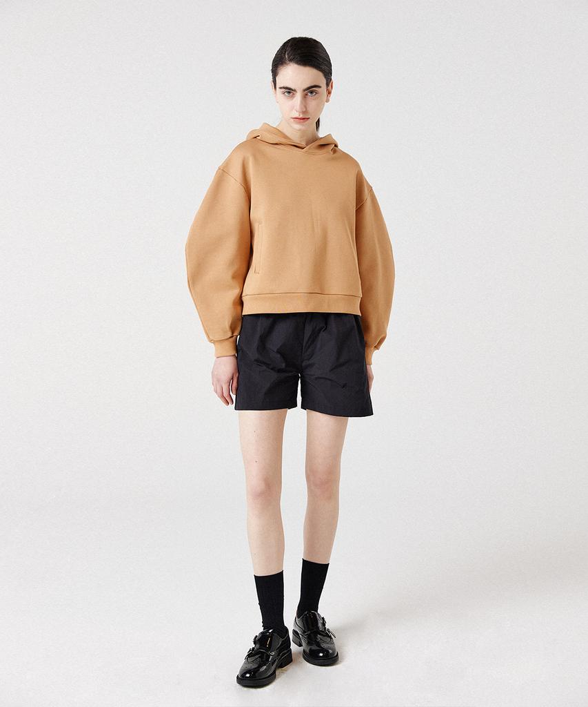 Balloon Crop Hoodie_Brown
