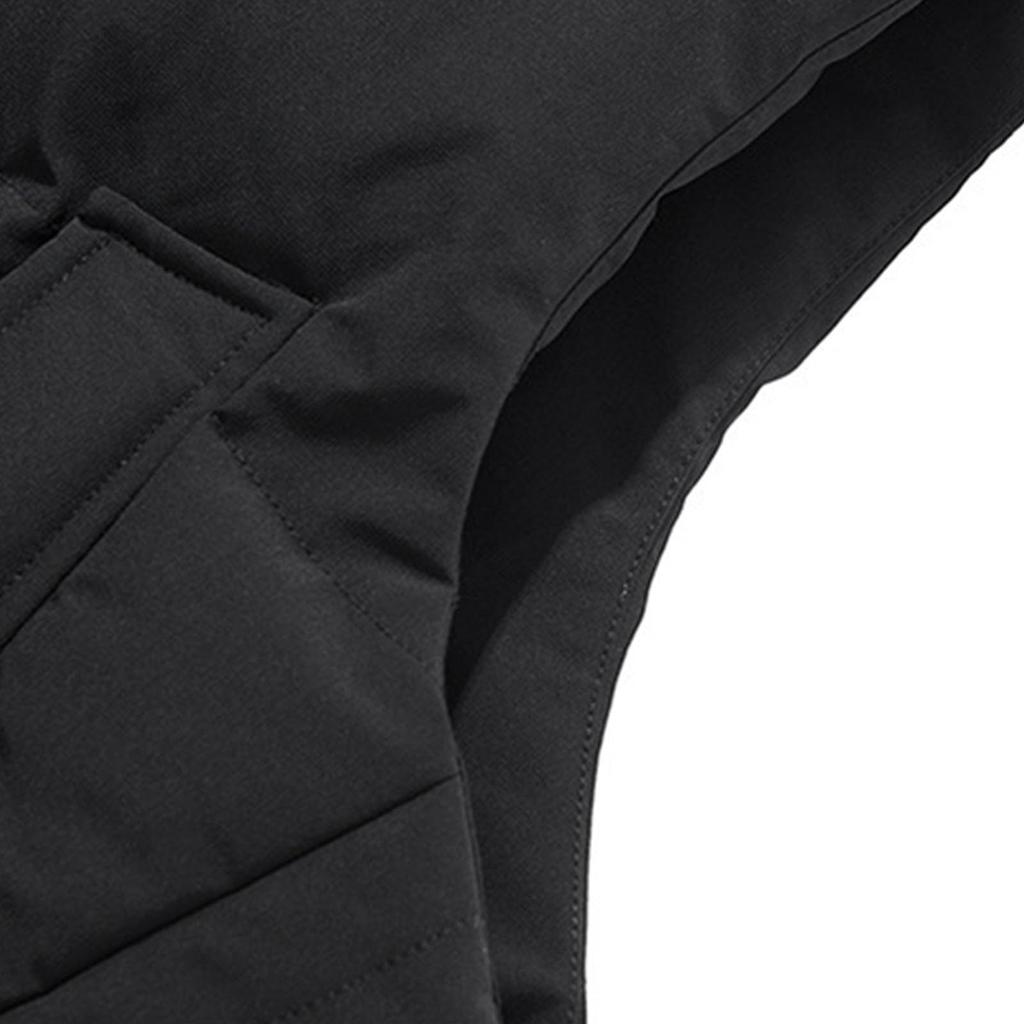 Men's And Women's Casual -color Hooded Sleeveless Vest, Men's Large Pocket, Cotton Thickened, Loose And Warm Zipper Vest