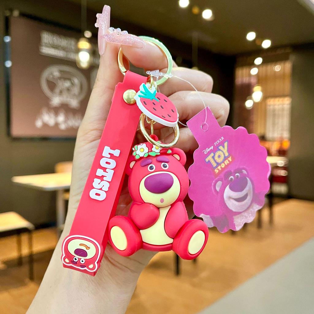 Bedårande Gris & Panda Stapelleksak Hängsmycke Nyckelring - Sött Par Bilväska Tillbehör, Perfekt Liten Gåva