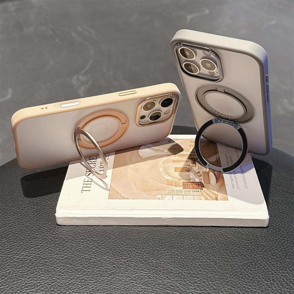 JAUCASE For iPhone 16 Pro Case Matte Clear TPU+PC Kickstand Cover Compatible with MagSafe