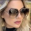 Brand Designer Fashion Oversized Sunglasses Women Plastic Female Big Frame Gradient Sun Glasses UV400  mujer