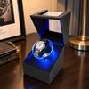 Black Winder Watch Box with UNIVERSAL USB Cable Electric Open Cover Stop Adjustable Memory Pillow