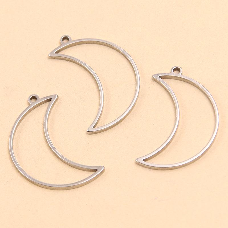 Stainless Steel Geometric Charm Molds: 10 Models & 2 Colors - Pentagram, Rhombus, Circle, Water Drop, Moon Pendants