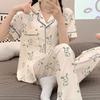 Pajamas Women's Summer Short-sleeved Gentle Wind Simple High-value Casual Women's Short-sleeved Loungewear Set