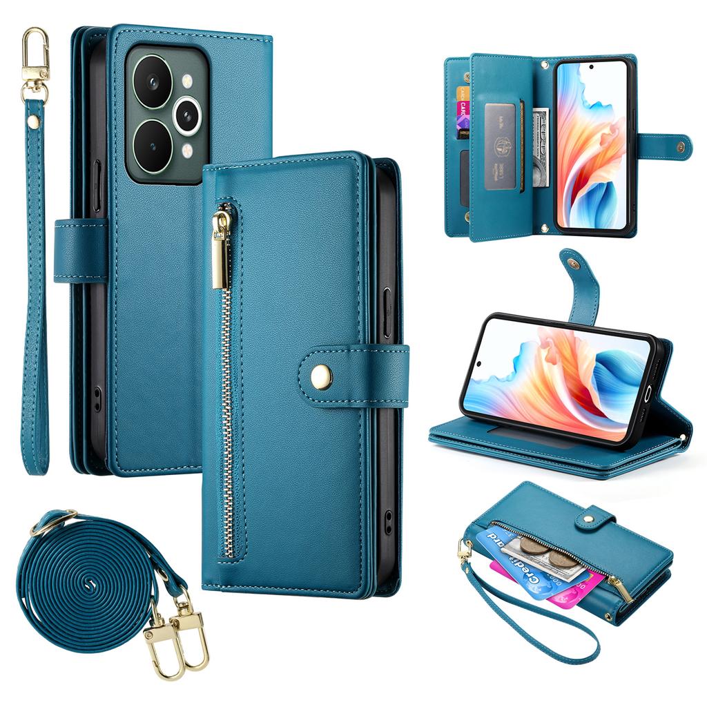 For Realme 15 Pro 5G/15 5G Case Zipper Pocket Wallet Leather Phone Cover with Straps