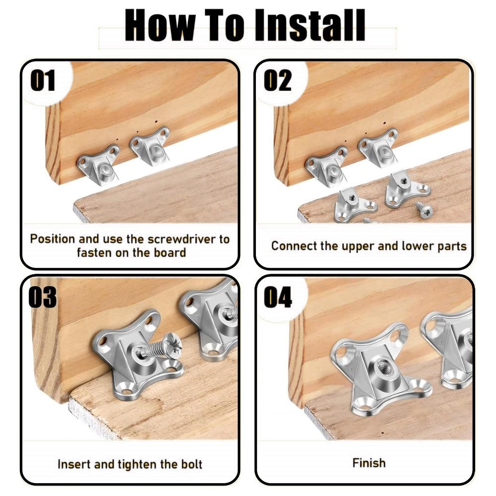 20Set-6Set Butterfly Corner Bracket with Screws Detachable Corner Brace L Shape Right Angle Metal Brace for Furniture Drawers