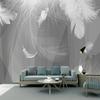 Wallpaper Black White Gray 3d Geometric White Feather Art Mural Modern Living Room Bedroom Wall Papers Home Decor