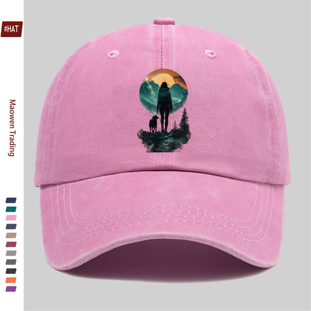 Pc Sunset Pattern WomenS Outdoor Casual Sports Printed Baseball Cap  Adjustable Buckle Lightweight Polyester Ideal For Tra
