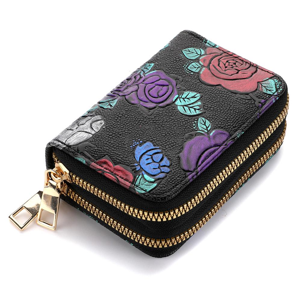 

Women s Credit Card Wallet Large Capacity Multi-Card Slot Coin Wallet Double Zipper Credit Card Holder For Women